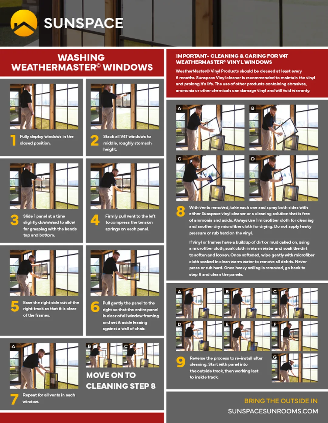 Washing WeatherMaster Windows